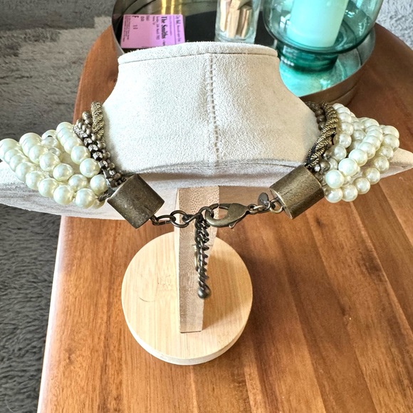 Chicos Multi Strand Pearl and Chain Necklace - Picture 5 of 8